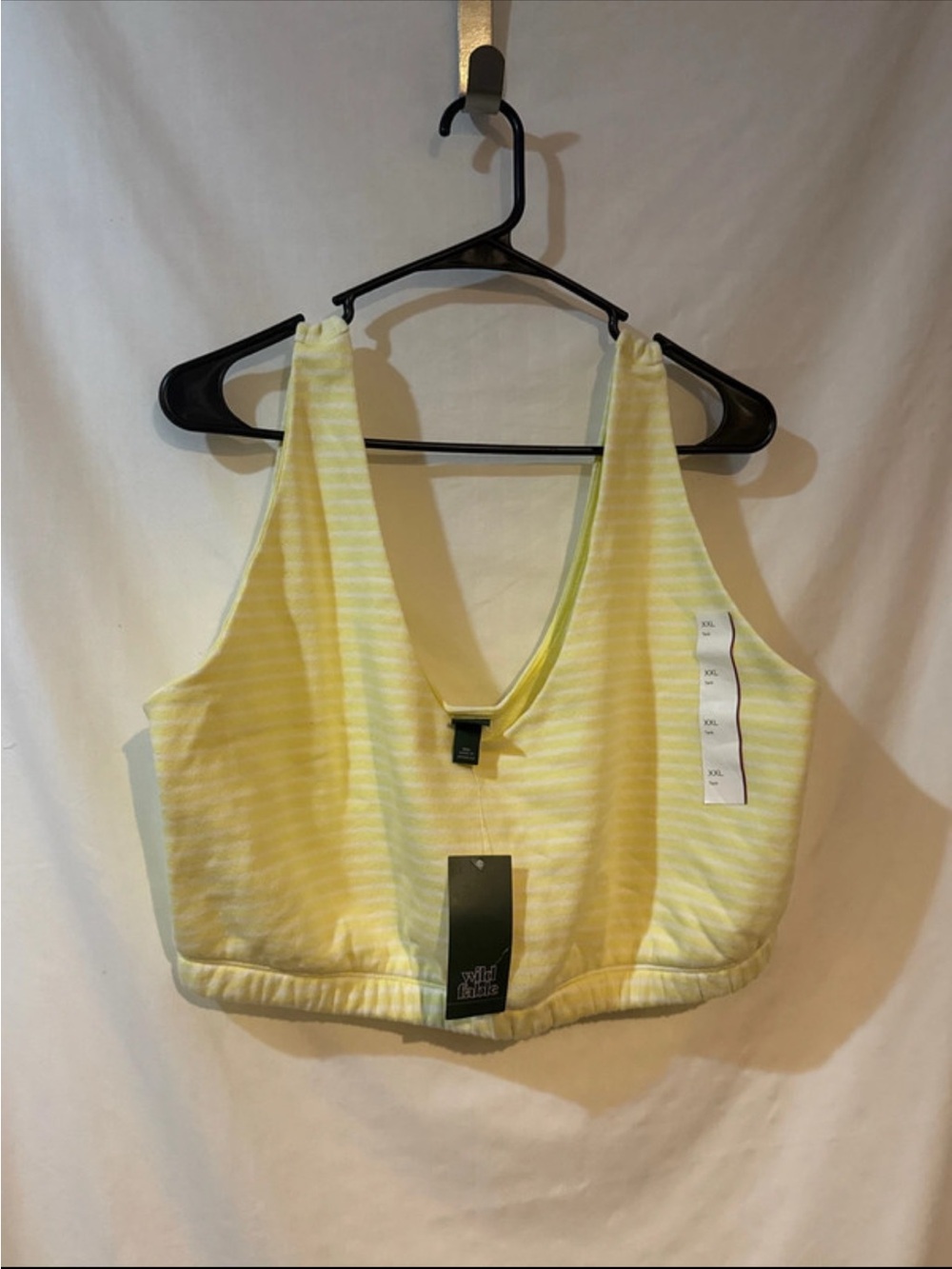 wild fable Yellow Striped Cropped Tank Top
